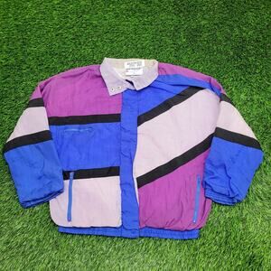 Dunlop Windbreaker Jacket Womens Medium 23x24 Oversized Boxy